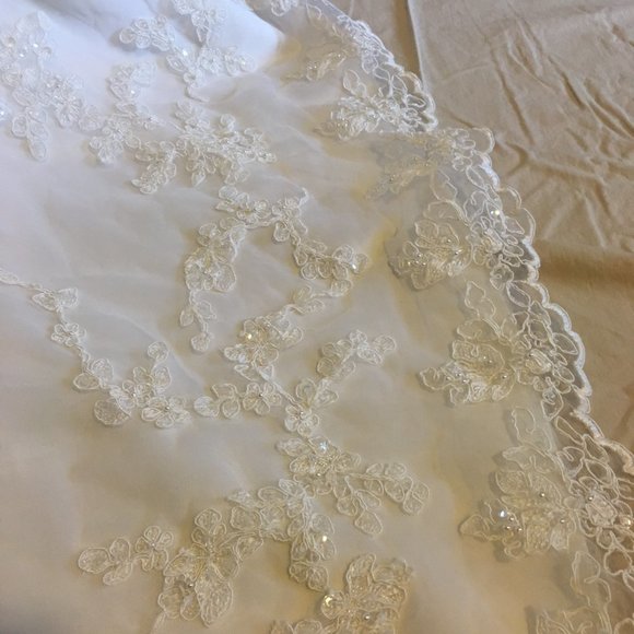 MICHELANGELO ๐ฅ Beaded Strapless Tulle Lace Wedding Dress - David's Bridal NEW!! - Picture 13 of 16